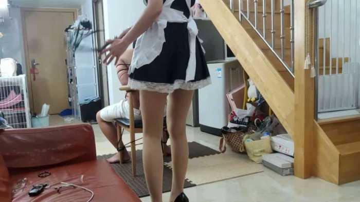 【爱秀套图】捆绑局：小鱼女神肉丝高跟捆绑，耳光审讯鞭打间谍 YC-250404-4