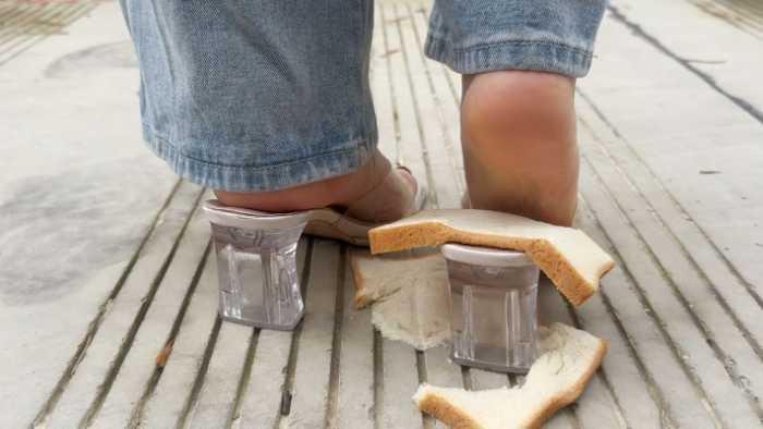 【爱秀套图】【大美】透视高跟凉鞋内/外/裸足踩厚切吐司面包 YC-250606-2