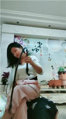 若曦手铐捆绑栓狗链/滴蜡/舔红船袜/坐狗背完整版JS241017-4