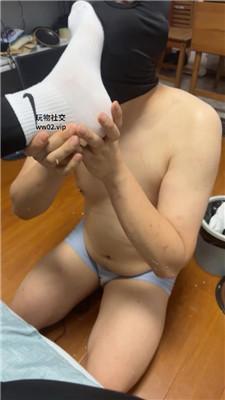 HB00后情侣白袜脚踩虐/狗盆脚踩喂食 JS241112-15