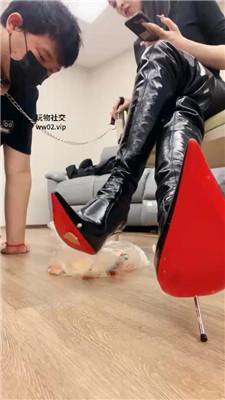 诗诗胯下羞辱-高跟长靴踩踏喂食 JS241104-25