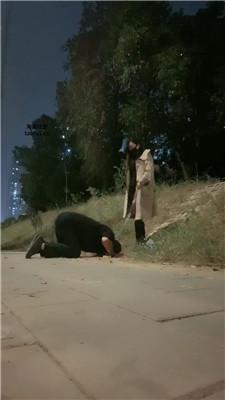 桃子老师户外-狗链遛狗犬化/长靴黑丝踩/脚下喂食 bf47023