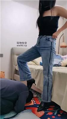 阿雅牛仔裤坐脸窒息/短靴黑丝踩 JS241208-66