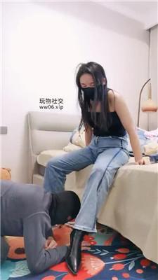 阿雅牛仔裤坐脸窒息/短靴黑丝踩 JS241208-66