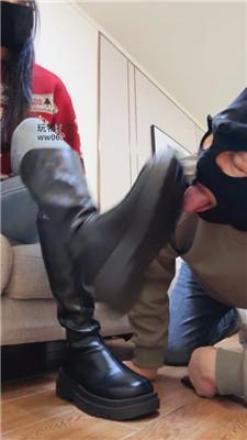 妮蔻长靴踩踏踢踹/强制闻白船袜/毁容式踩脸 bf48317