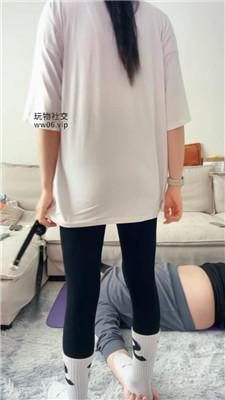 埋汰健身后原味白袜玩教练狗 JS250221-37