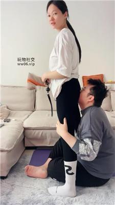 埋汰健身后原味白袜玩教练狗 JS250221-37