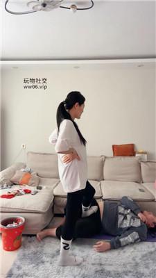 埋汰健身后原味白袜玩教练狗 JS250221-37