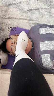 埋汰健身后原味白袜玩教练狗 JS250221-37